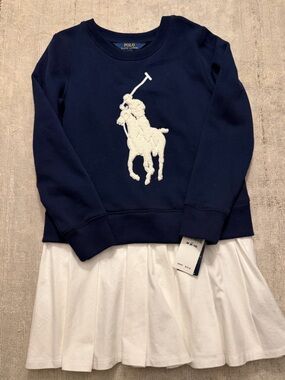 NWT Kids Poll Ralph Lauren Sweatshirt Dress-8/10